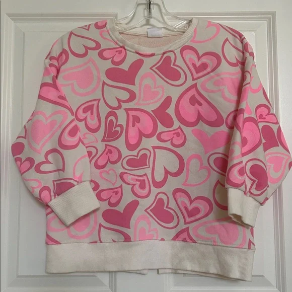 Zara | Cream Pink Hearts Top and Shorts Set | 10 - Picture 2 of 13